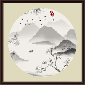 水墨山水无框画