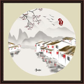 水墨山水无框画