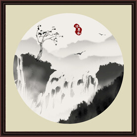 水墨山水无框画