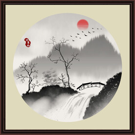 水墨山水无框画