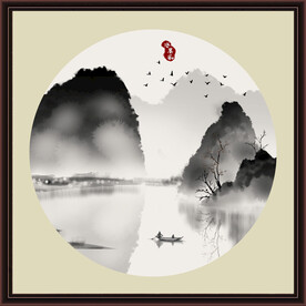 水墨山水无框画