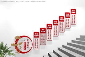 楼梯算好人生七笔账文化墙