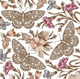 手绘欧式复古怀旧花卉纹理