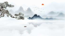 中式水墨背景墙