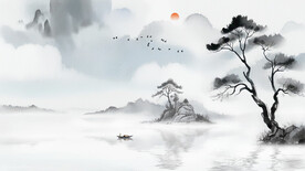 水墨客厅沙发背景