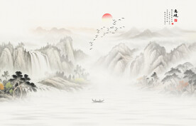 工笔国画山水画