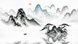 客厅山水背景墙