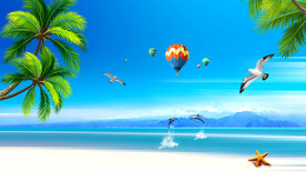 大海海滩背景墙