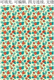 热带植物图案  水果花纹 