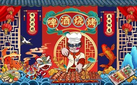 国潮美食啤酒烧烤图片