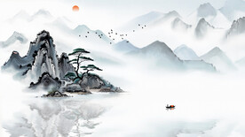 山水电视背景墙