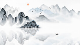 山水意境风景背景