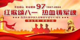 八一建军节唱红歌展板