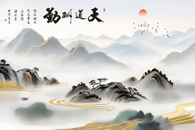  新中式意境写意山水画