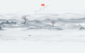 水墨意境山水画