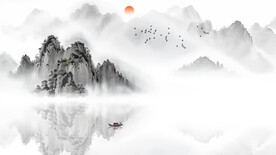 空灵意境水墨画