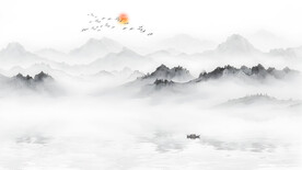 意境简约山水画背景