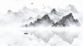 意境水墨山水电视背景