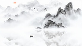 禅意水墨背景墙