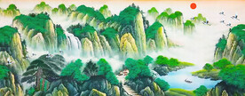 山水画巨幅山水风景画