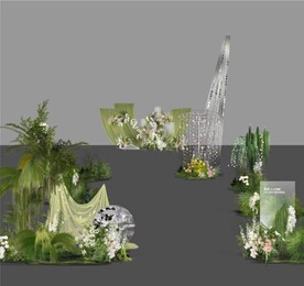 白绿过道迎宾设计