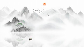 中国风水墨山水背景