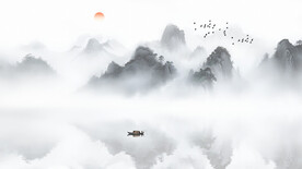 山水意境风景背景