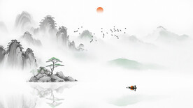 新中式水墨画意境山水