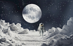 宇航员月球星空背景墙