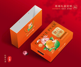 秋月梨礼盒 梨包装