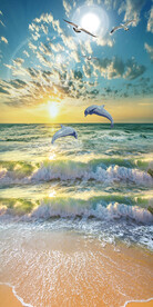 简约海景沙滩风景玄关