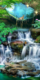 梦幻流水生财风景玄关