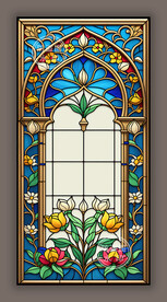 印度风情蒂凡尼教堂彩色玻璃图案