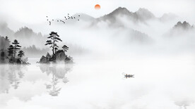 中式简约意境水墨山水