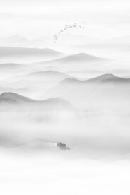 中国风意境水墨山水玄关画