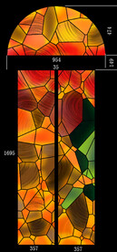 高清分层彩绘复古玻璃门