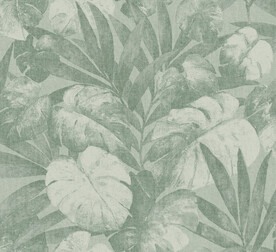 热带植物墙布图案