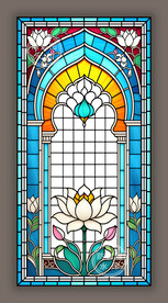 印度风情教堂蒂凡尼染色玻璃图案
