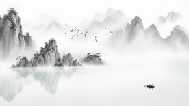 山水水墨画背景