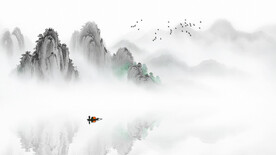 中式山水背景墙