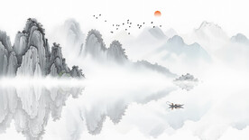 新中式山水背景