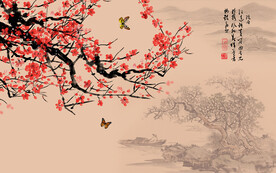 梅花家和富贵喜梅客厅电视背景墙