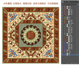 敦煌壁画忍冬莲花祥云纹藻井