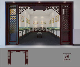 中式古建木门窗