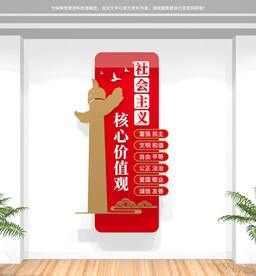 社会主义核心价值观竖版文化墙