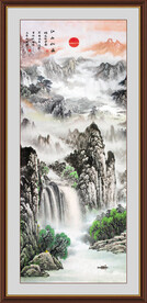 竖幅山水画