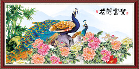 孔雀牡丹图