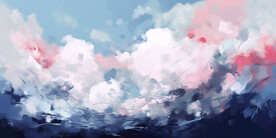 蓝粉渐变水彩水墨背景