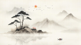 中国山水背景墙