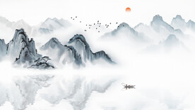山水画电视背景